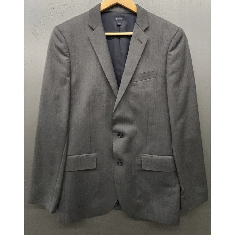 J Crew Ludlow Blazer Men 38R Gray Italian Wool‎ Preppy Classic Jacket Suit Coat